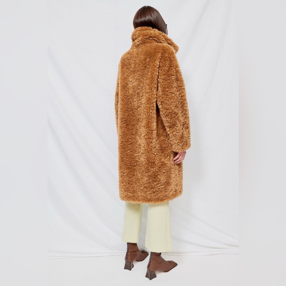 STAND STUDIO Anika Coat Faux Shearling in Camel - 36/S - Picture 3 of 16